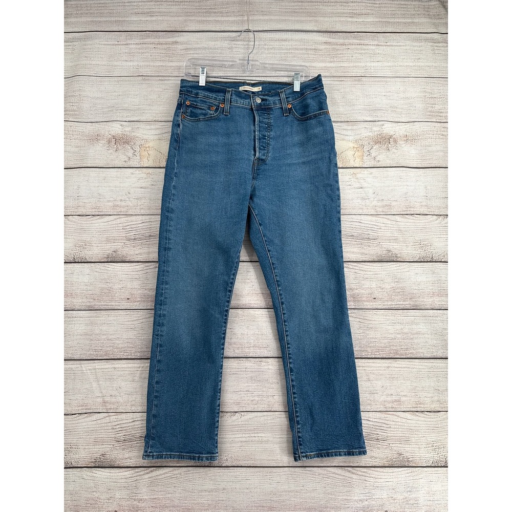 Levi's Wedgie Straight Jeans Women 31 Blue High Rise Denim 34964-0130